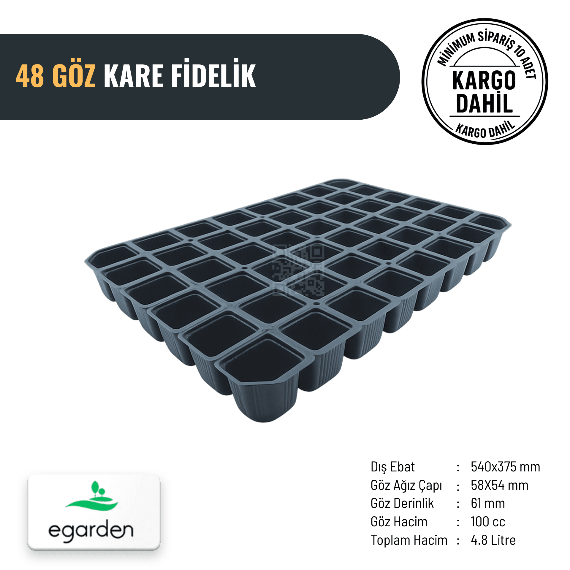 48 Göz Kare Fide Viyolü – 100 cc (4.8 Litre Toplam Hacim)